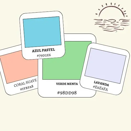 Guía visual de colores de la paleta de verano.