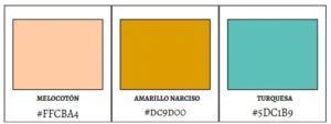 Paleta de colores con marfil claro, beige dorado y arena, con sus códigos hexadecimales (#E6D690, #FBE8BD, #DCAE56), perfecta para diseños naturales y cálidos.