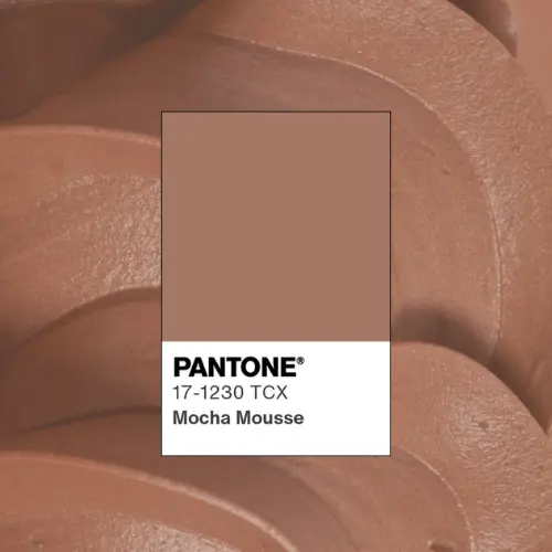 decoración en tonos cálidos como Mocha Mousse y crema.